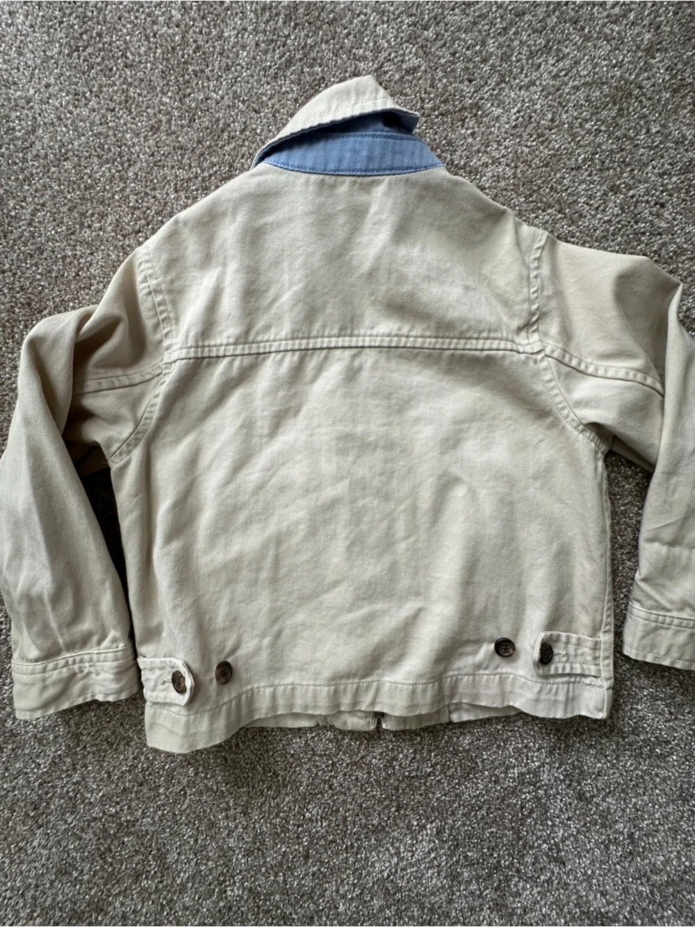 Ralph Lauren Cream Zip-Up Jean Jacket for Kids